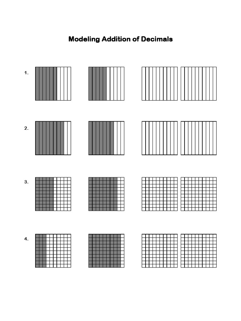 Modeling Addition of Decimals Modeling Addition of Decimals Modeling ...