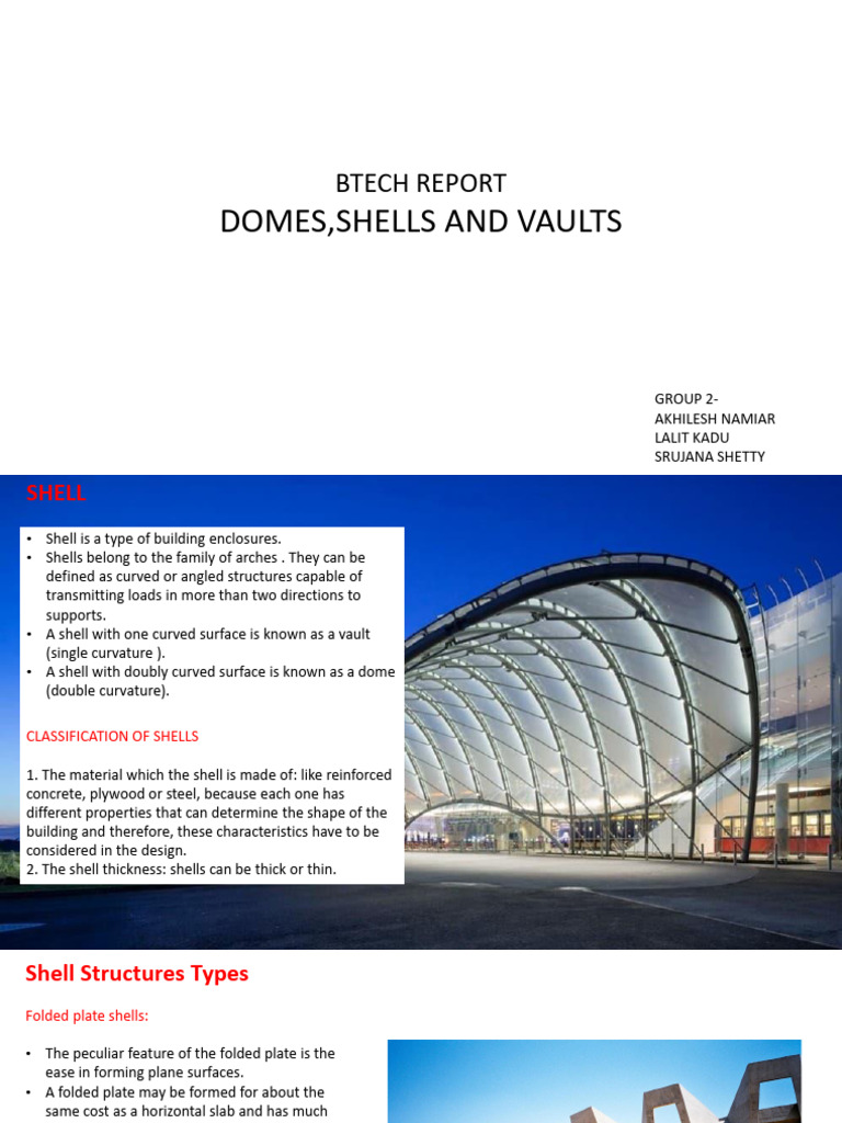 Abcm Domes, Shells and Vaults Report | PDF | Dome | Vault (Architecture)