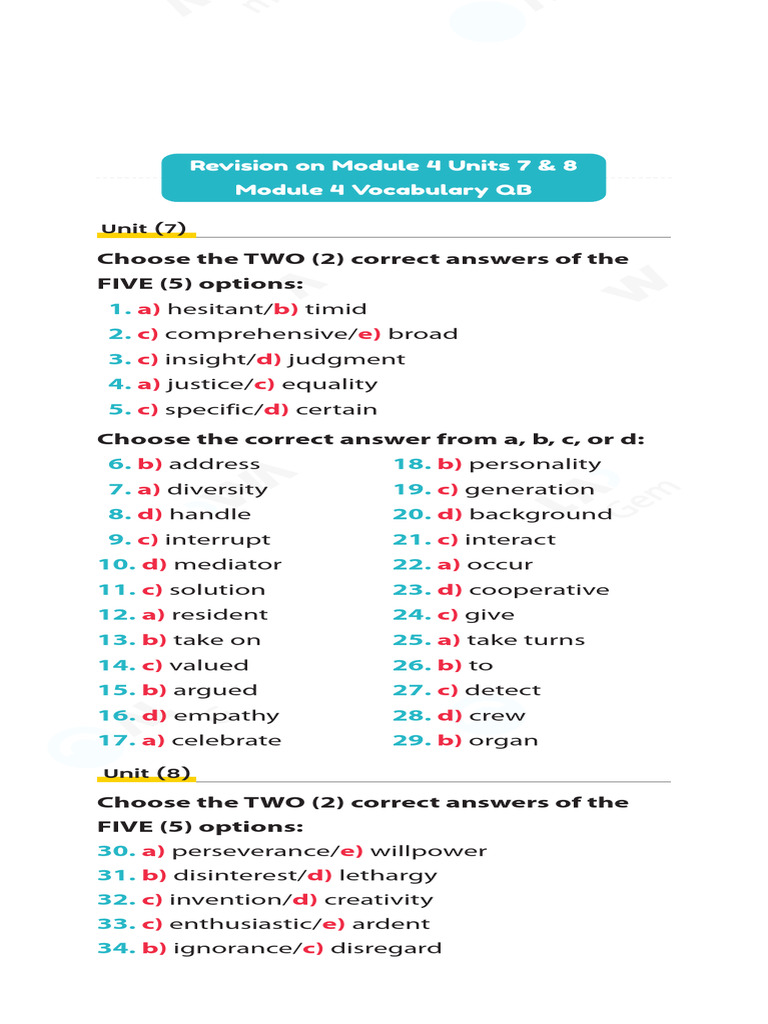 Sec 2 - March Revision - Answers | PDF