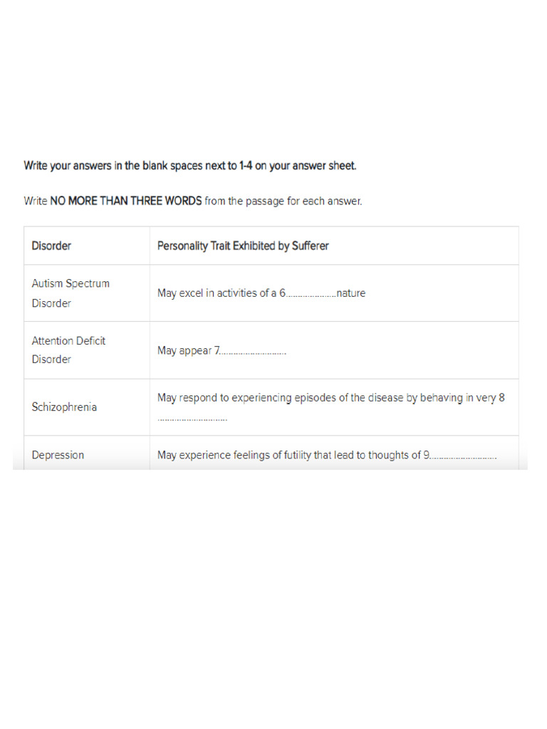 Reading Table Completion - 2 | PDF