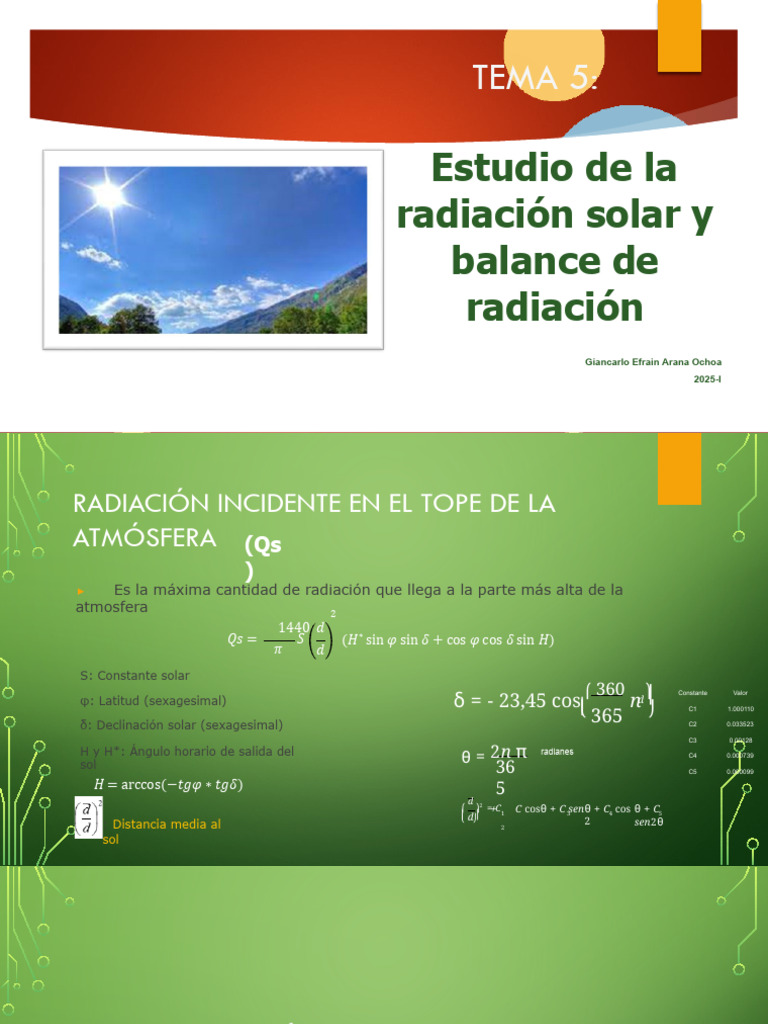 Practica 5. - Estudio de La Radiación Solar y Balance de Radiación ...