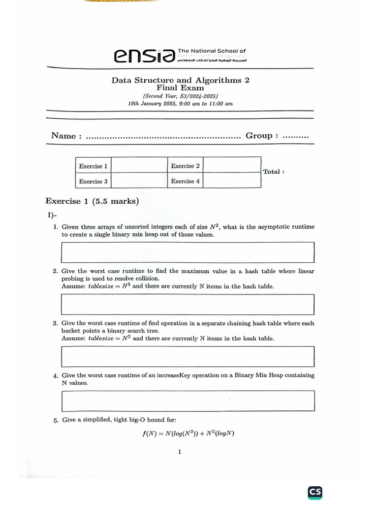 Dsa2 Exam | PDF