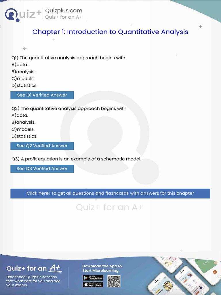 The Quantitative Analysis Approach Begins With | PDF | Errors And ...