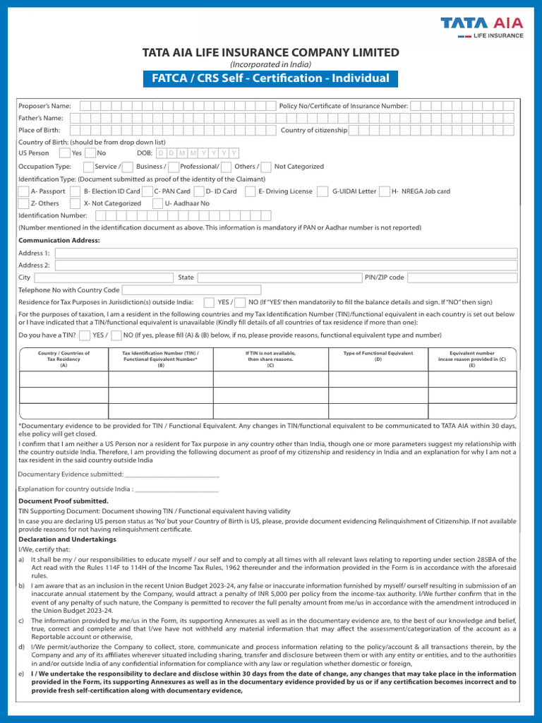 FATCA | PDF | Identity Document | Government