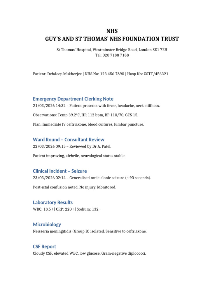 NHS Full Realistic Record | PDF