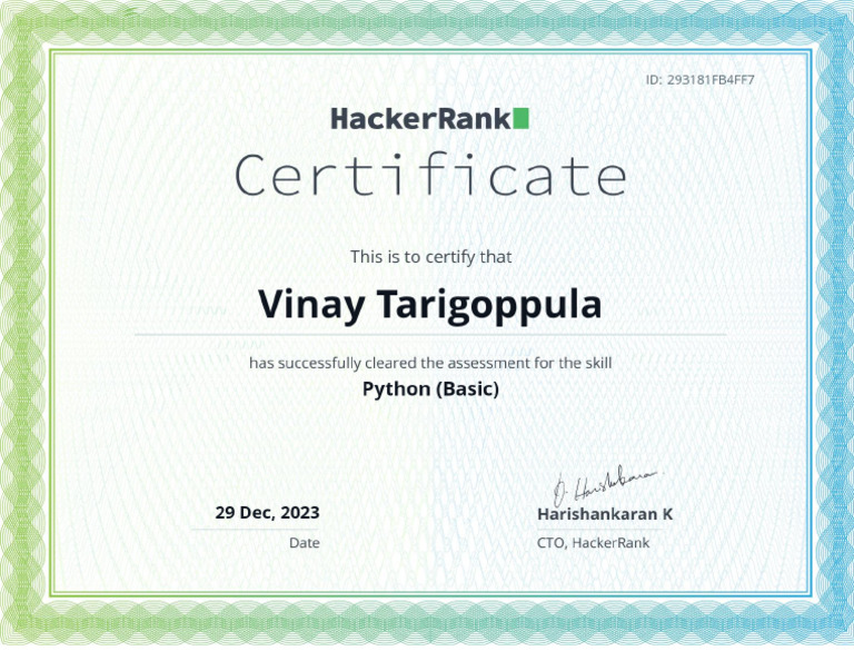 Python Basic Certificate | PDF