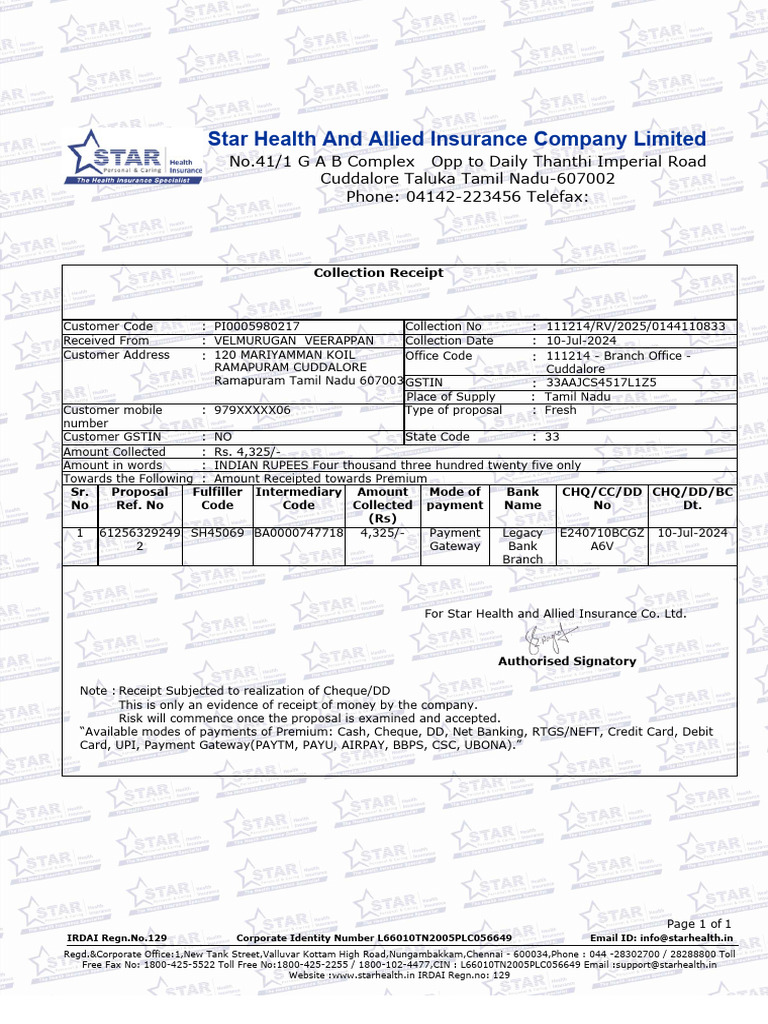 Collection Receipt | PDF | Payments | Service Industries