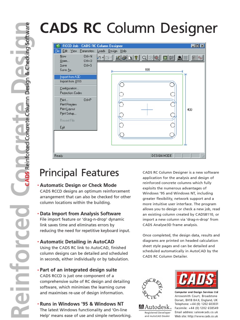 CADS RC Column Designer | PDF | Computer Aided Design | Column