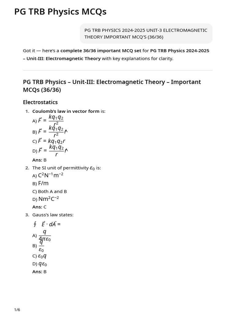 Unit 3 Electromagnetic Theory 30 Marks | PDF | Magnetic Field | Waves