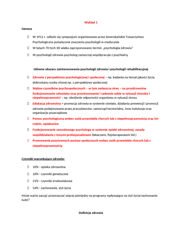 Notatki Zdrow | PDF