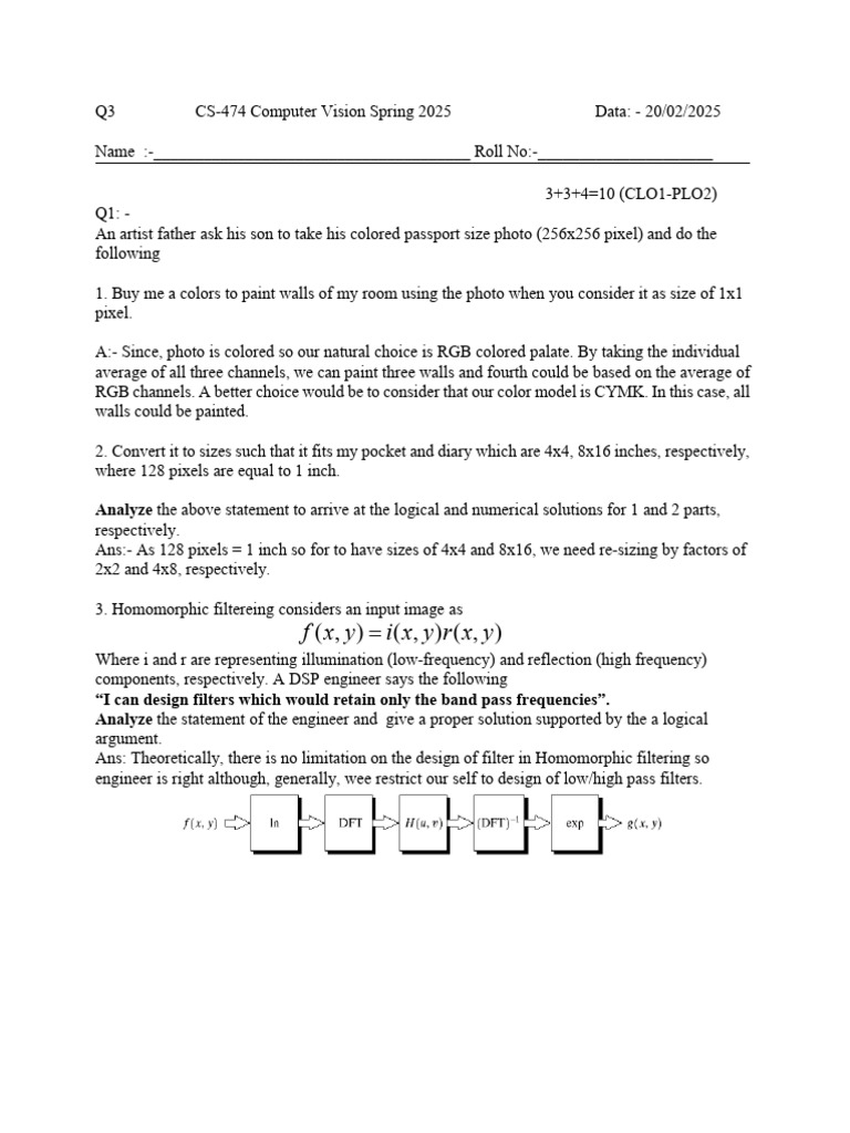 Quiz 3 Solution | PDF