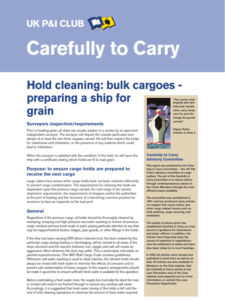 Cargo Hold Cleaning PDF Ships Cargo