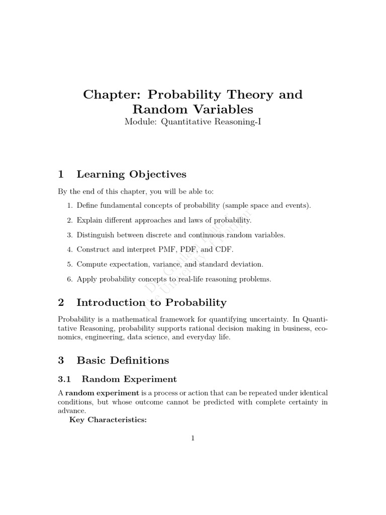 Probablity Distribution 1 1 | PDF | Probability Distribution | Random ...