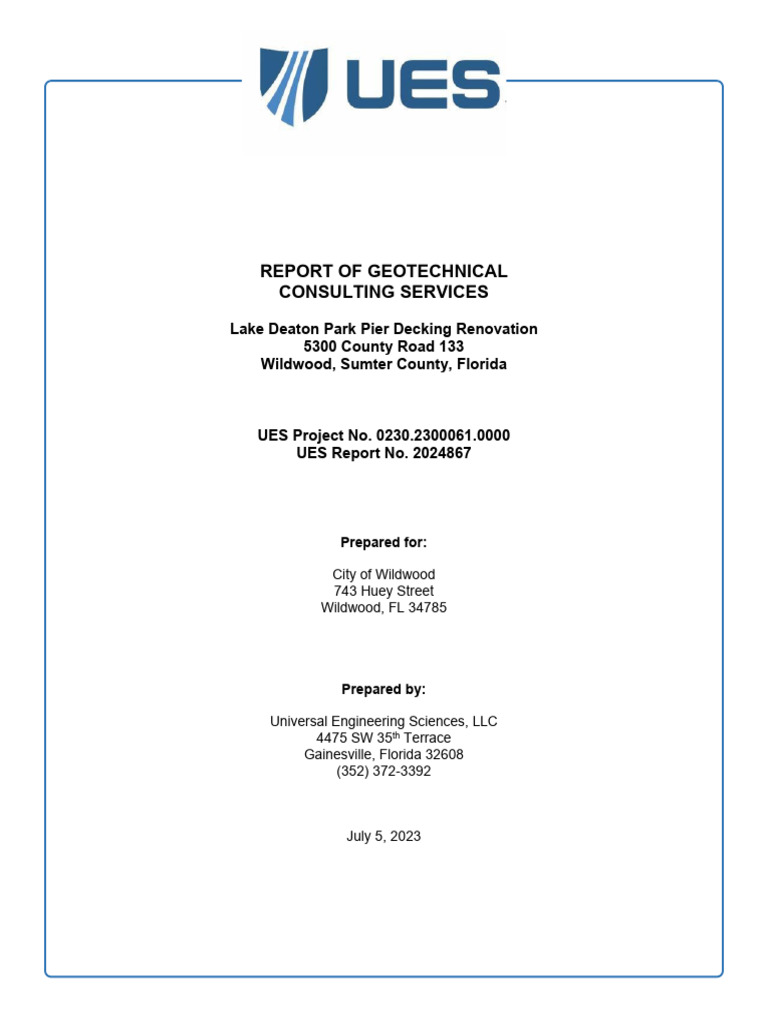 Ues Geotechnical Report No. 2024867 | PDF | Earth Sciences | Civil ...