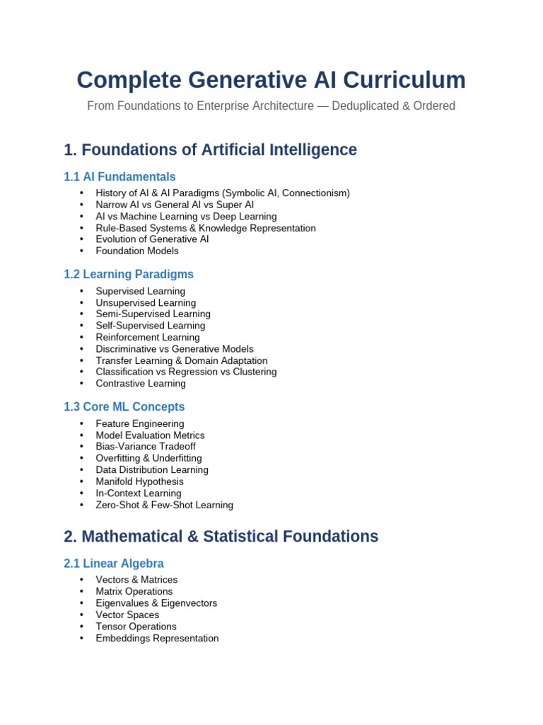 GenAI Complete Curriculum | PDF | Artificial Intelligence ...