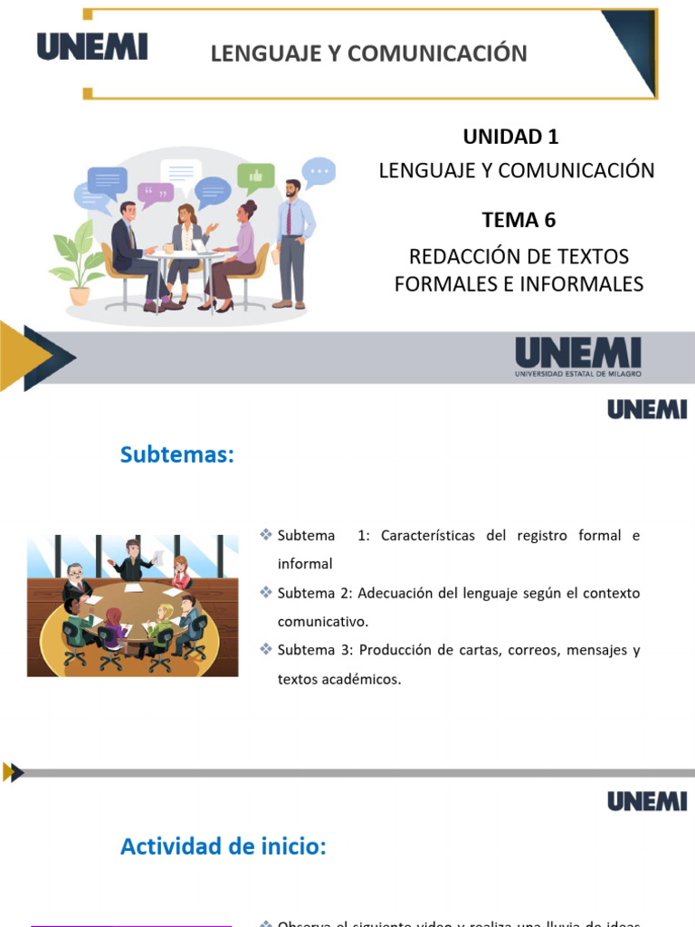Tema 6 Redacción de Textos Formales e Informales, Marlon Jerez | PDF ...