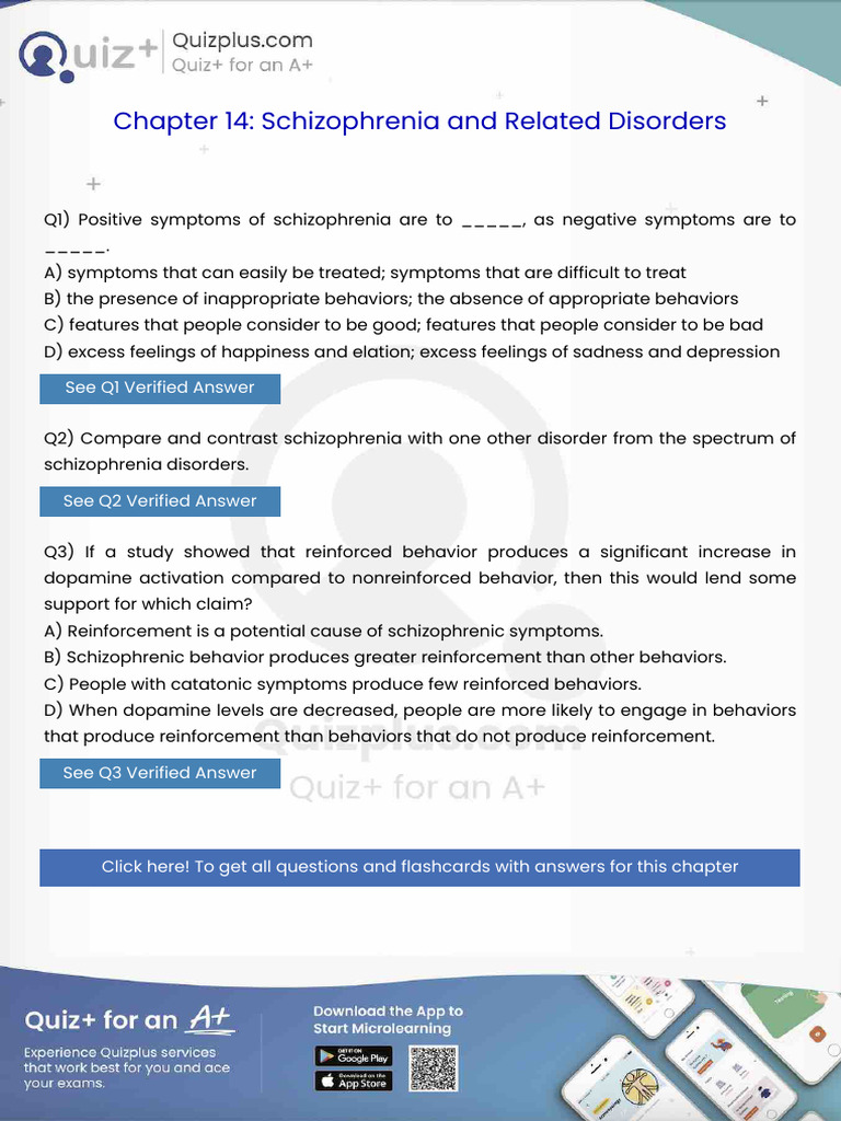 Positive Symptoms of Schizophrenia Are To As Negative Symptoms Are To ...