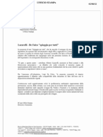 Comunicato Alberto Lucarelli del 3 Agosto 2012 riguardo "Una spiaggia per tutti"