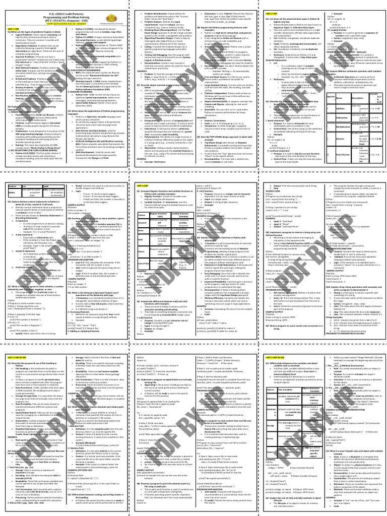 9 in 1 Double Sided PDF | PDF | Python (Programming Language) | String ...