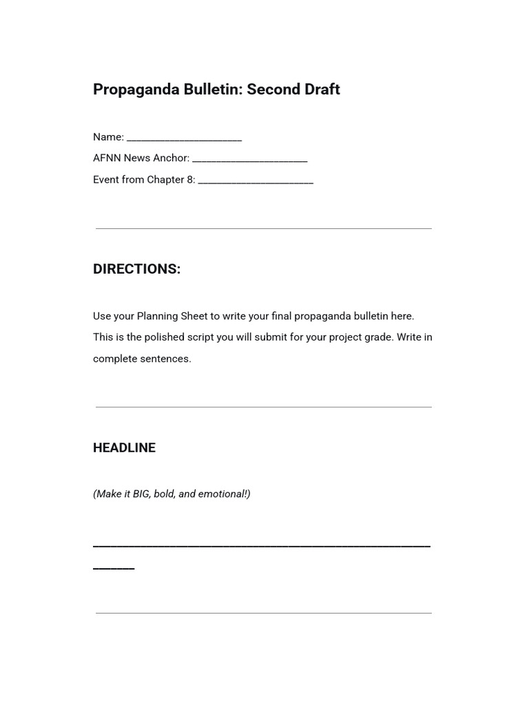 Carla Sofia Mora Nuñez - Propaganda Bulletin: Second Draft | PDF