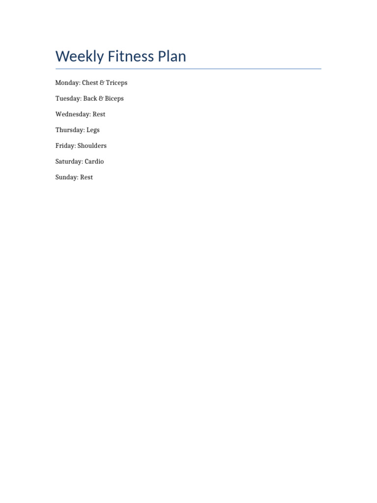 Fitness Plan | PDF