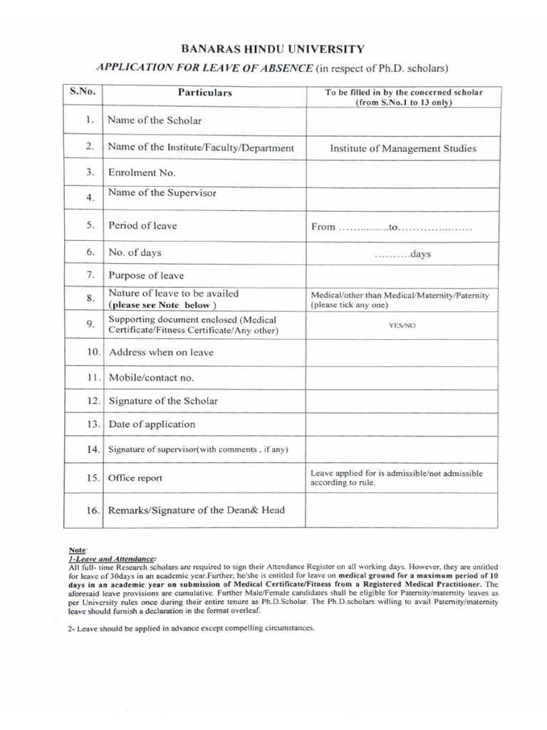Leave Form | PDF