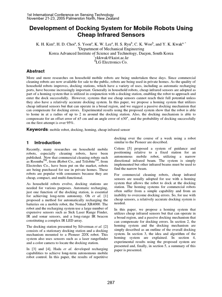 Development of Docking System For Mobile | PDF | Infrared | Robot