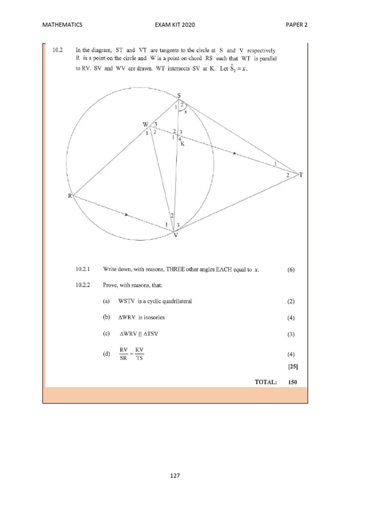 Mathematics P2 Exam Kit Memo | PDF | Mathematics | Science