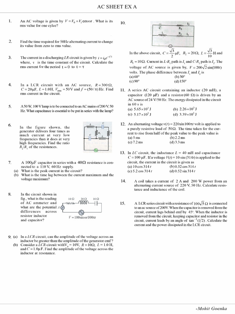 AC Sheet Ex A | PDF