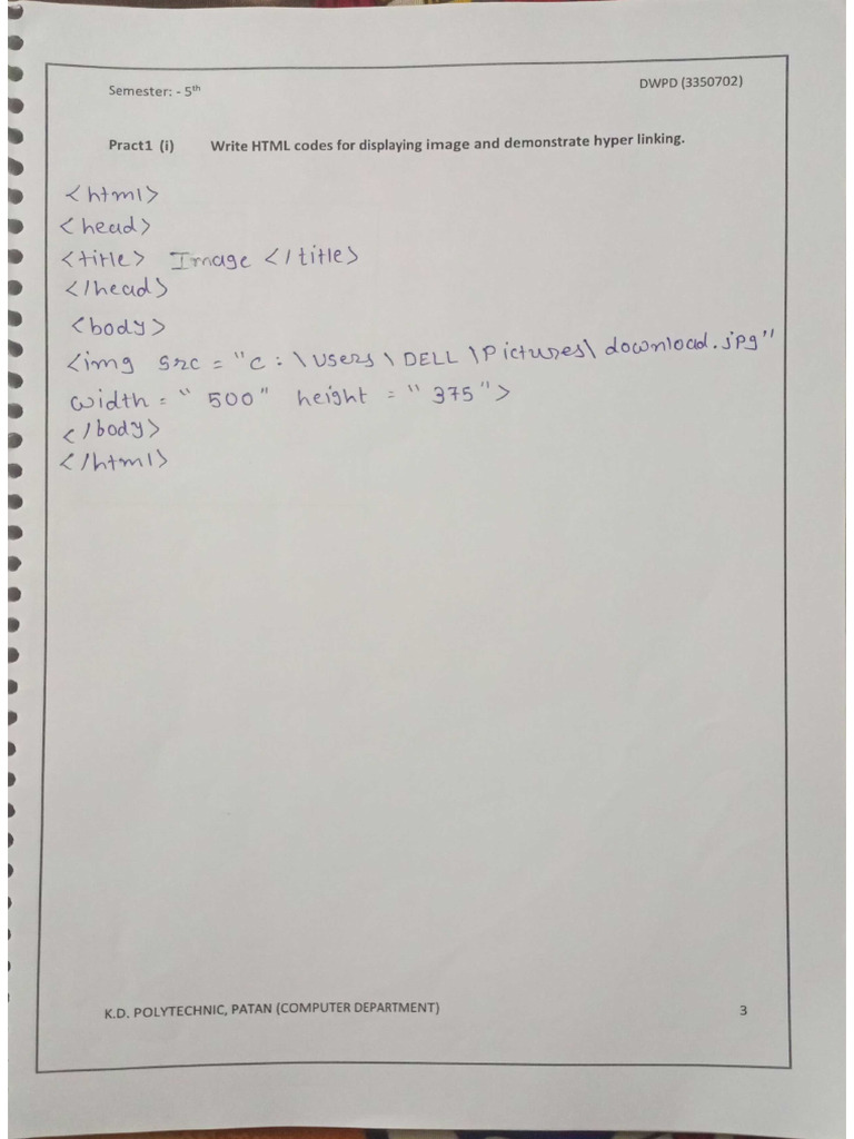 DWPD Practical 1 To 13 | PDF