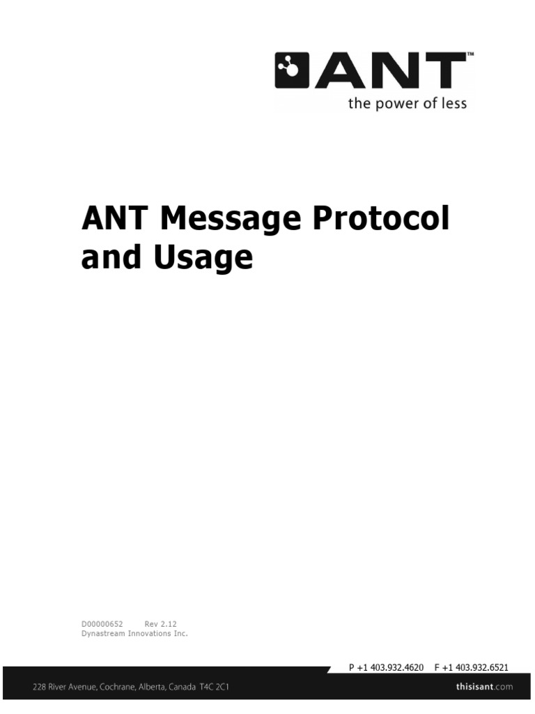 ANT Message Protocol and Usage Rev 2.12 | PDF | Computer Network ...