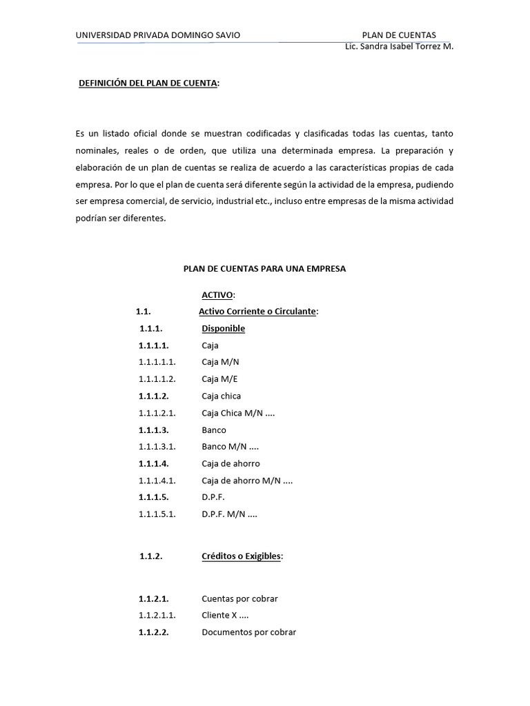 Plan de Cuentas Completo | PDF | Bancos | Contabilidad