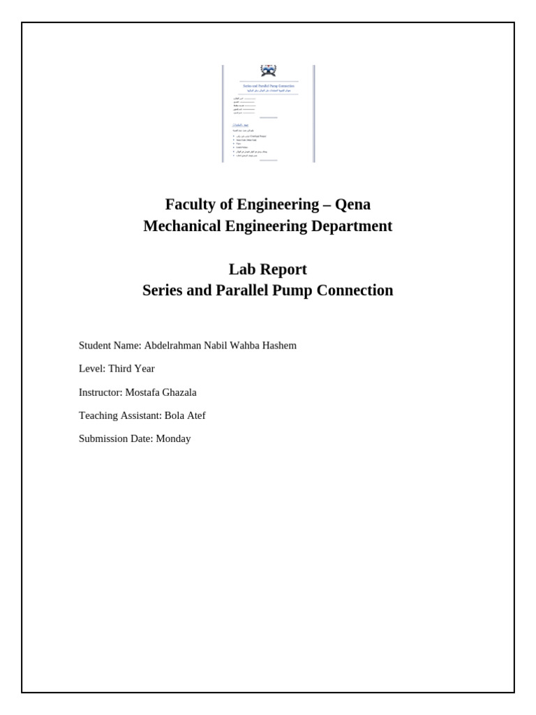 Complete Pump Report Qena Engineering | PDF