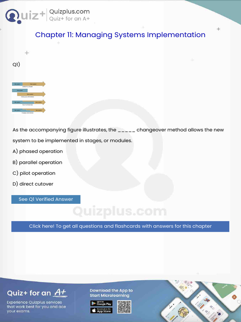 As The Accompanying Figure Illustrates The Changeover Method Allows The ...