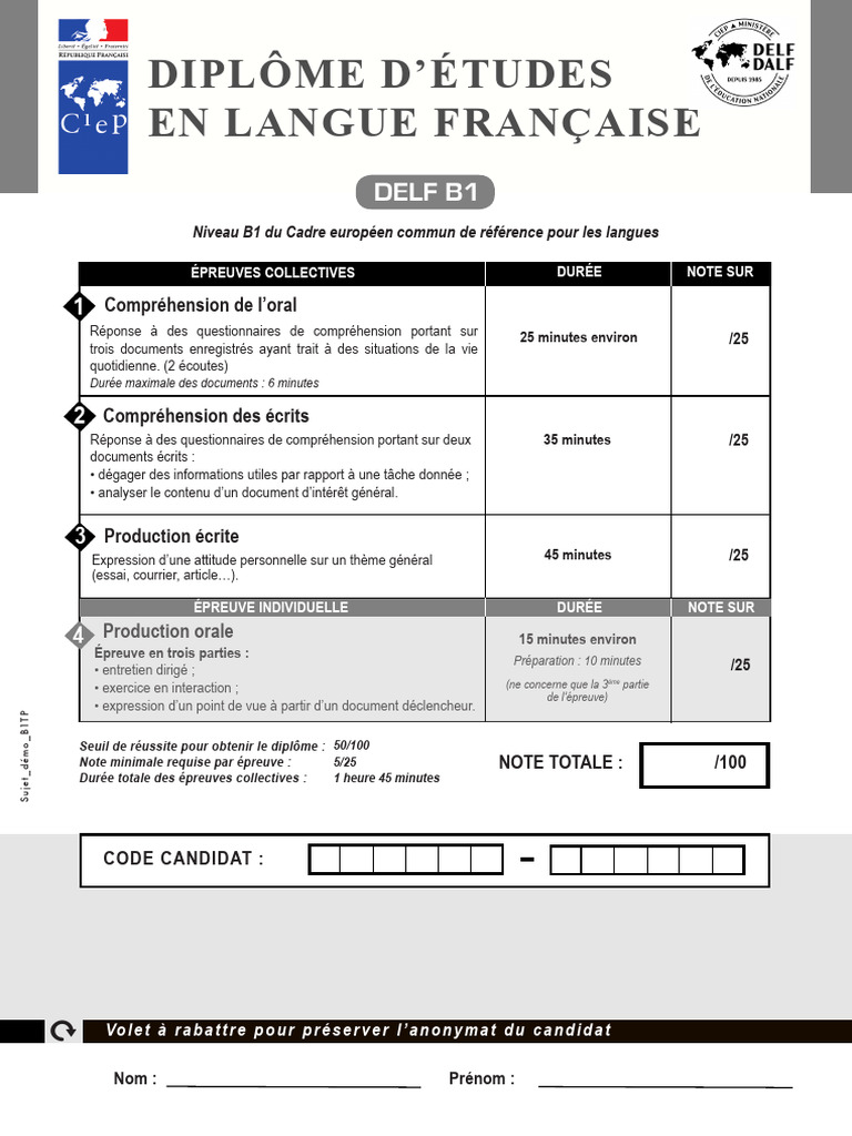 Delf b1 Tout Public Complet | PDF