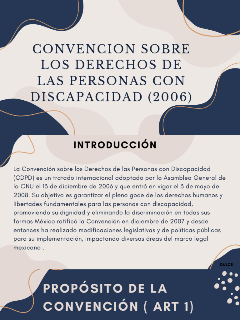 Convención de derechos de personas con discapacidad | PDF | Invalidez ...