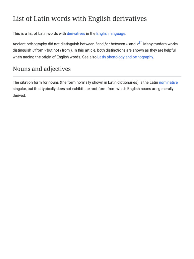 List of Latin Words With English Derivatives - Wikipedia | PDF | Word