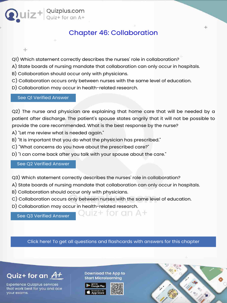 Which Statement Correctly Describes The Nurses Role in Collaboration ...