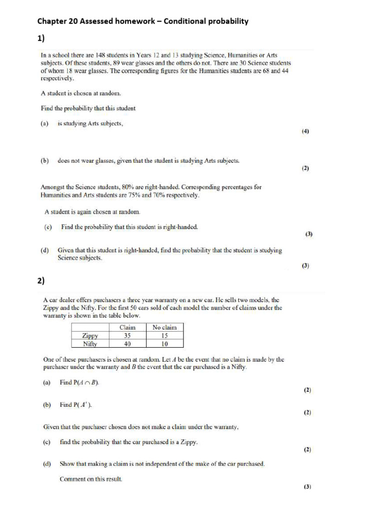 Chapter 20 - Conditional Probability | PDF | Probability | Applied ...