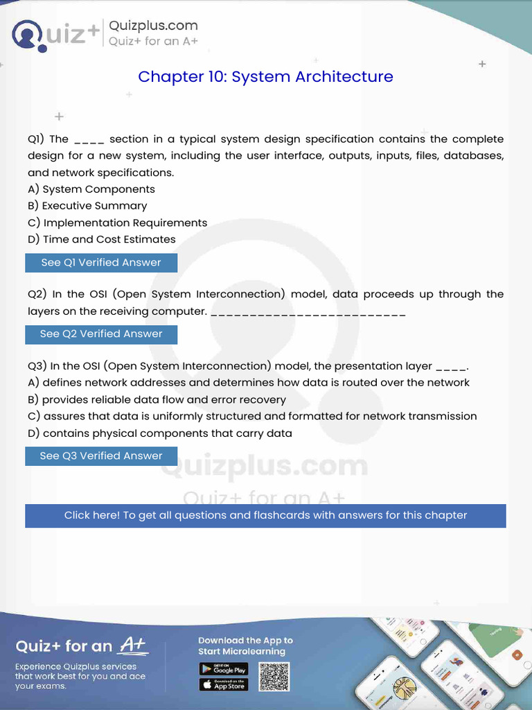The Section in A Typical System Design Specification Contains The ...