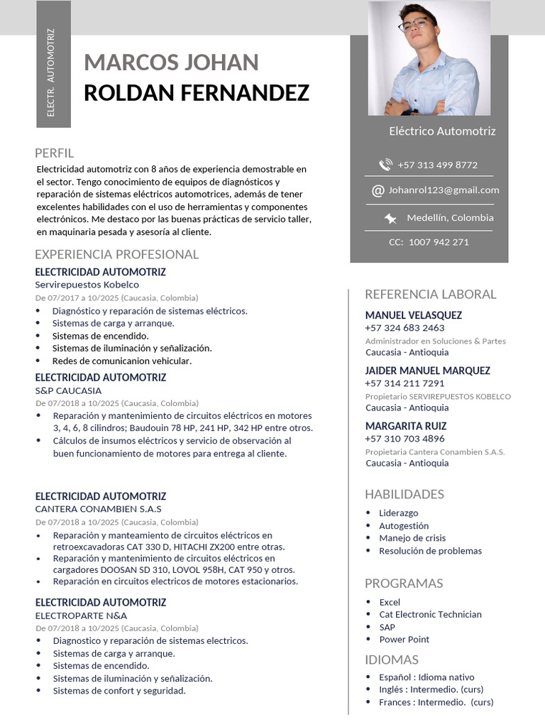 274 Hoja de Vida Auxiliar Contable Fusionado | PDF | Electricidad