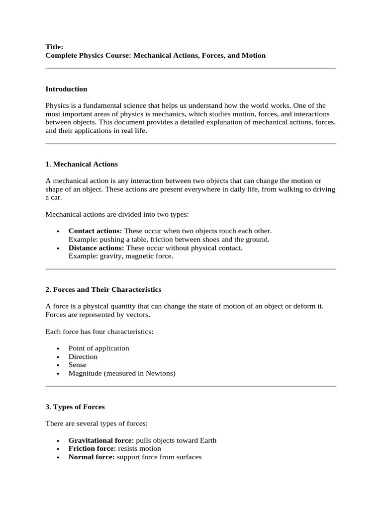 Physique Lesson PC | PDF | Force | Newton's Laws Of Motion