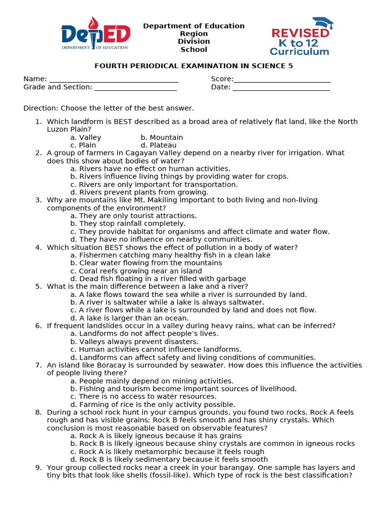 50 Items q4 g5 Science Periodical Test | PDF | Solar System | Planets