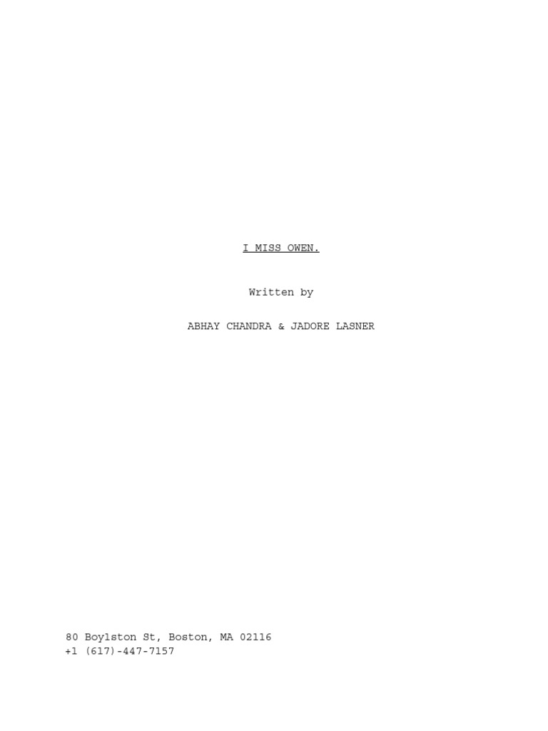 I Miss Owen. - Foundations Script | PDF