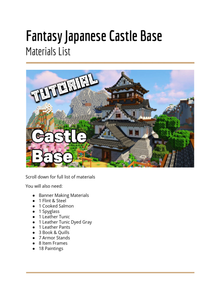 Minecraft Castle | PDF