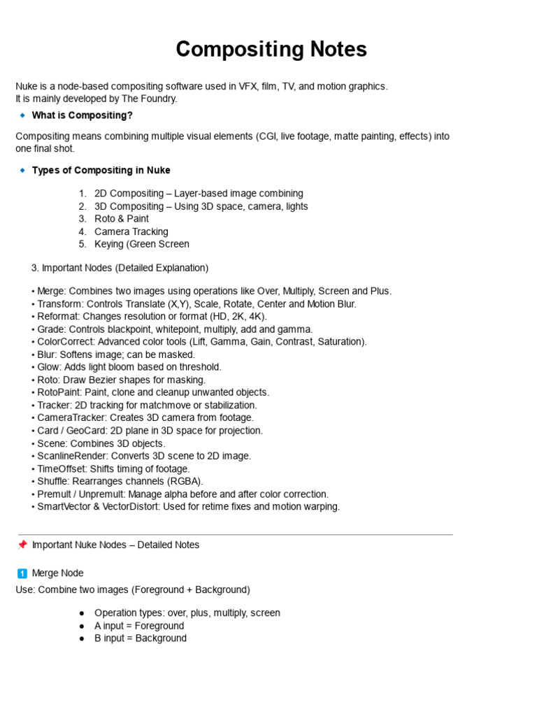 Compositing Notes | PDF