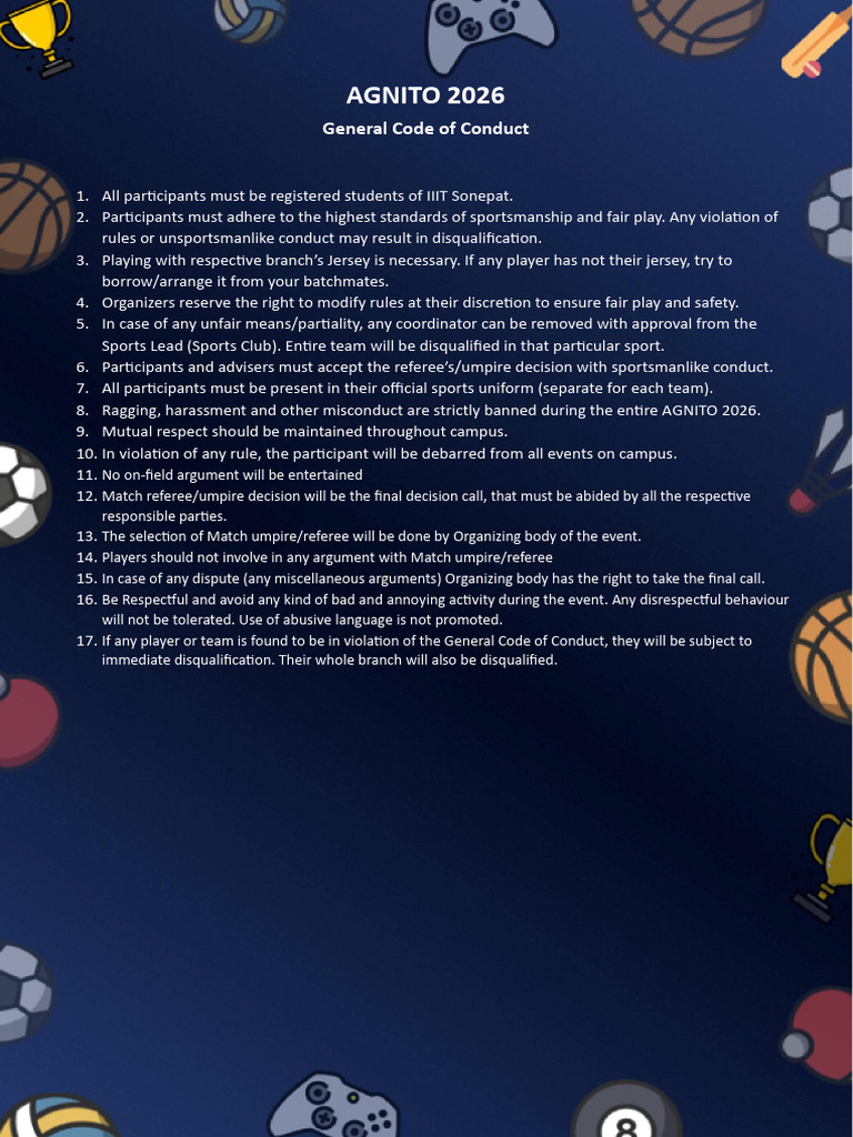 Agnito 2026 Rulebook Final | PDF | Referee | Summer Sports