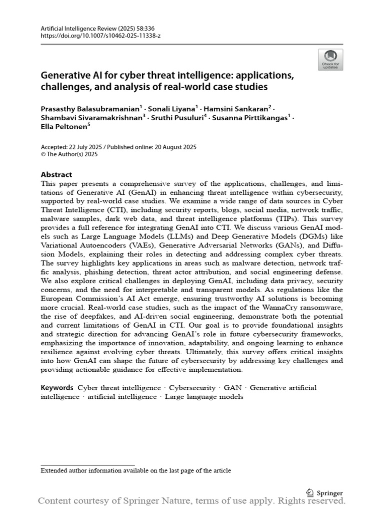 Generative AI For Cyber Threat Intelligence Applic | PDF | Computer ...
