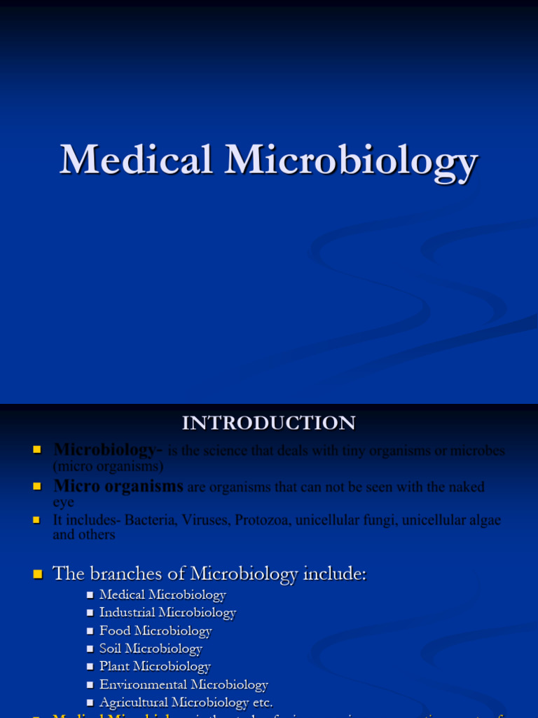 Introduction To Medical Microbiology - Lesson 1 | PDF | Microorganism ...