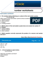 Real Number Worksheets